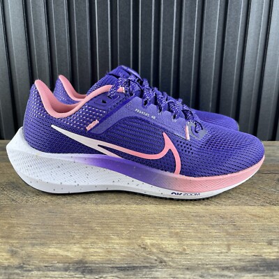 Nike Air Zoom Pegasus 40 Size 6 Womens Court Purple Coral Chalk Running Shoes
