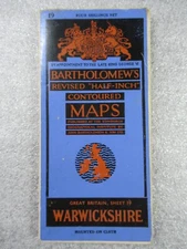 1947 Bartholomew's WARWICKSHIRE - Half-Inch Sheet 19 Vintage Cloth Map