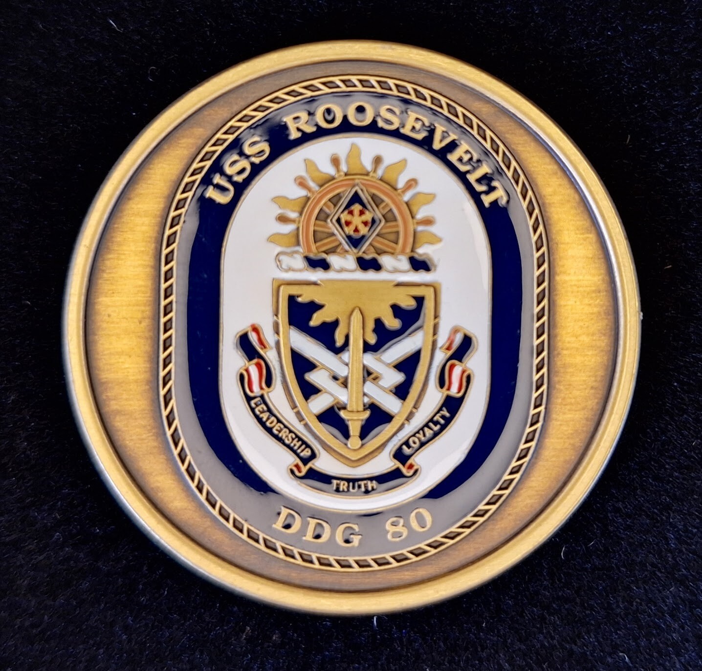 USS Roosevelt DDG-80 Navy Challenge Coin Collectible Military Memorabilia