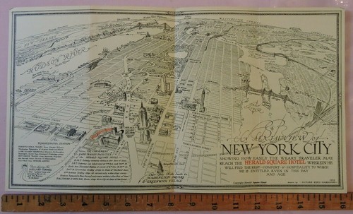 1932 Herald Square Hotel Panoramakarte New York City NYC - Bild 1 von 5