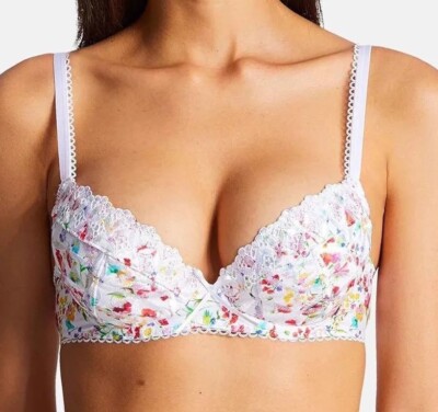Aubade Paris Bahia & Moi Prairie Floral Push Up Plunge Bra Size 36A PY18-1