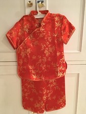 Girls 2 Piece Traditional Chinese Outfit Excellent Condition- Size 10