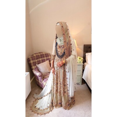 ice blue walima dress Buy Ice Blue Pakistani Bridal Dress in Lehenga Choli Style MEDIUM main image 0