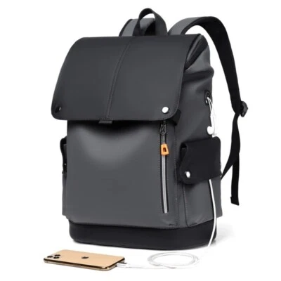 Grand sac à dos étanche en Cuir PU pour Ordinateur Portable pour Homme, qualité. - Photo 1/4