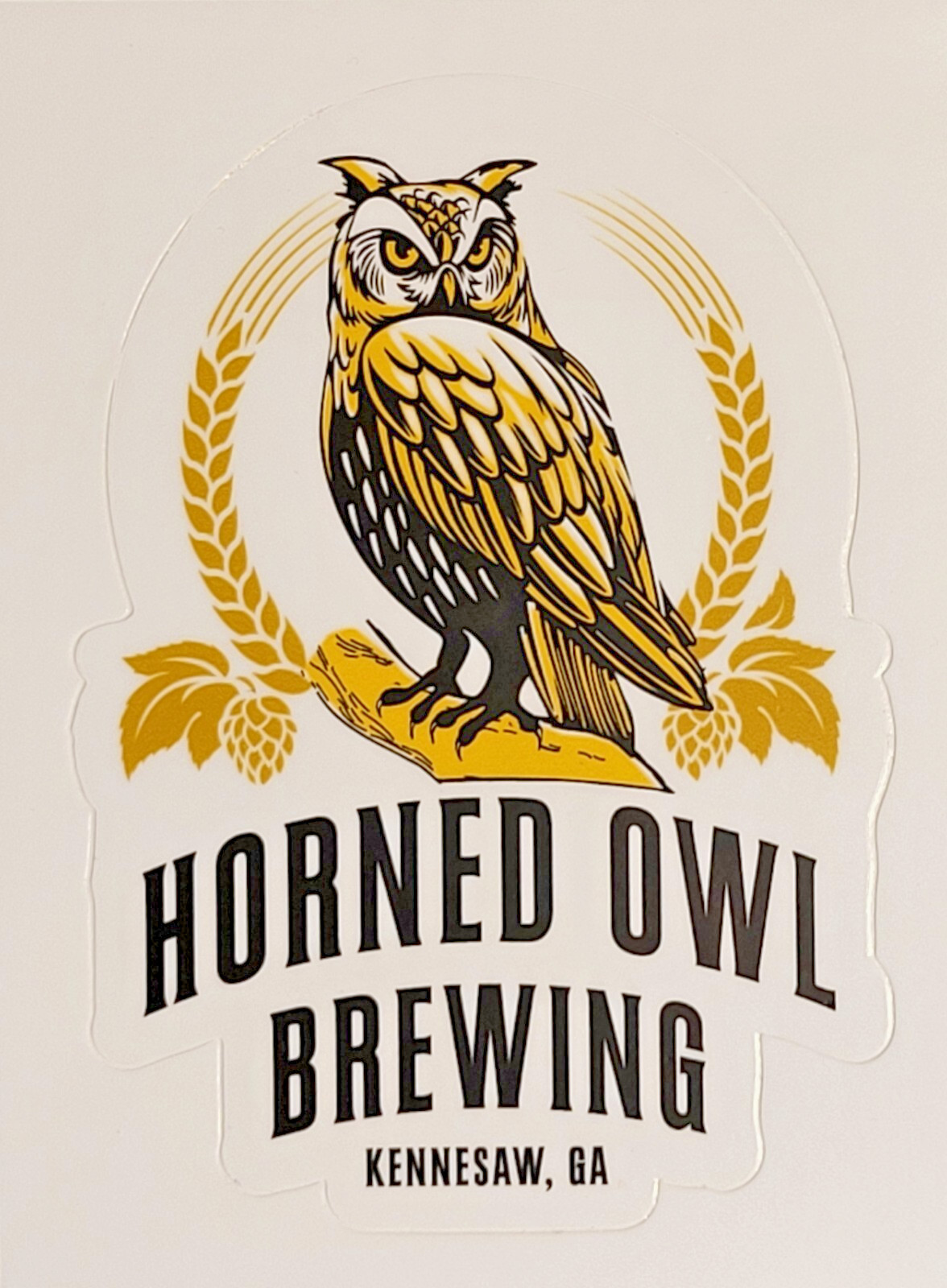 Horned Owl Brewing Logo Craft Beer Sticker Decal Brewery Kennesaw State Univ GA