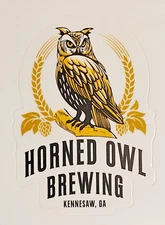Horned Owl Brewing Logo Craft Beer Sticker Decal Brewery Kennesaw State Univ GA