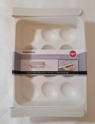 New Storage Essentials  Large 12 Egg Holder  Shelf Refrigerator Kitchen Storage 