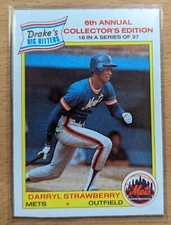 1986 Drake's baseball trading card Darryl Strawberry