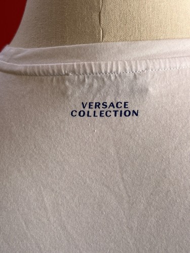 Versace Collection Designer Mens White Graphic 100% Cotton Tee T Shirt Size S - Picture 4 of 12