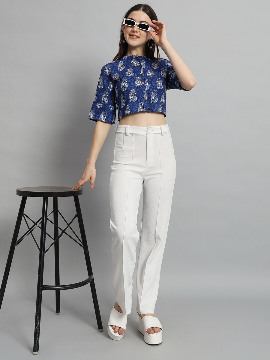 売れ筋商品|||ティー・タハリ カットソー トップス レディース Women's Printed Short-Sleeve Button Blouse Como Tile Print Womens Casual Button Down Cropped Shirts Short Sleeve Cotton