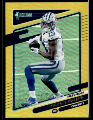 2021 Panini Donruss Michael Gallup Press Proof Premium #192 Dallas Cowboys
