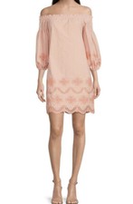NWT Vince Camuto Women's Off the Shoulder Eyelet Shift Dress 8 $148