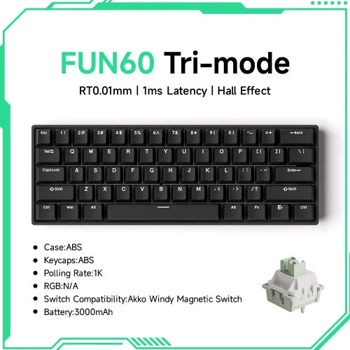 Mechanical Gaming Keyboard with Magnetic Switch 60% Rapid Trigger Design