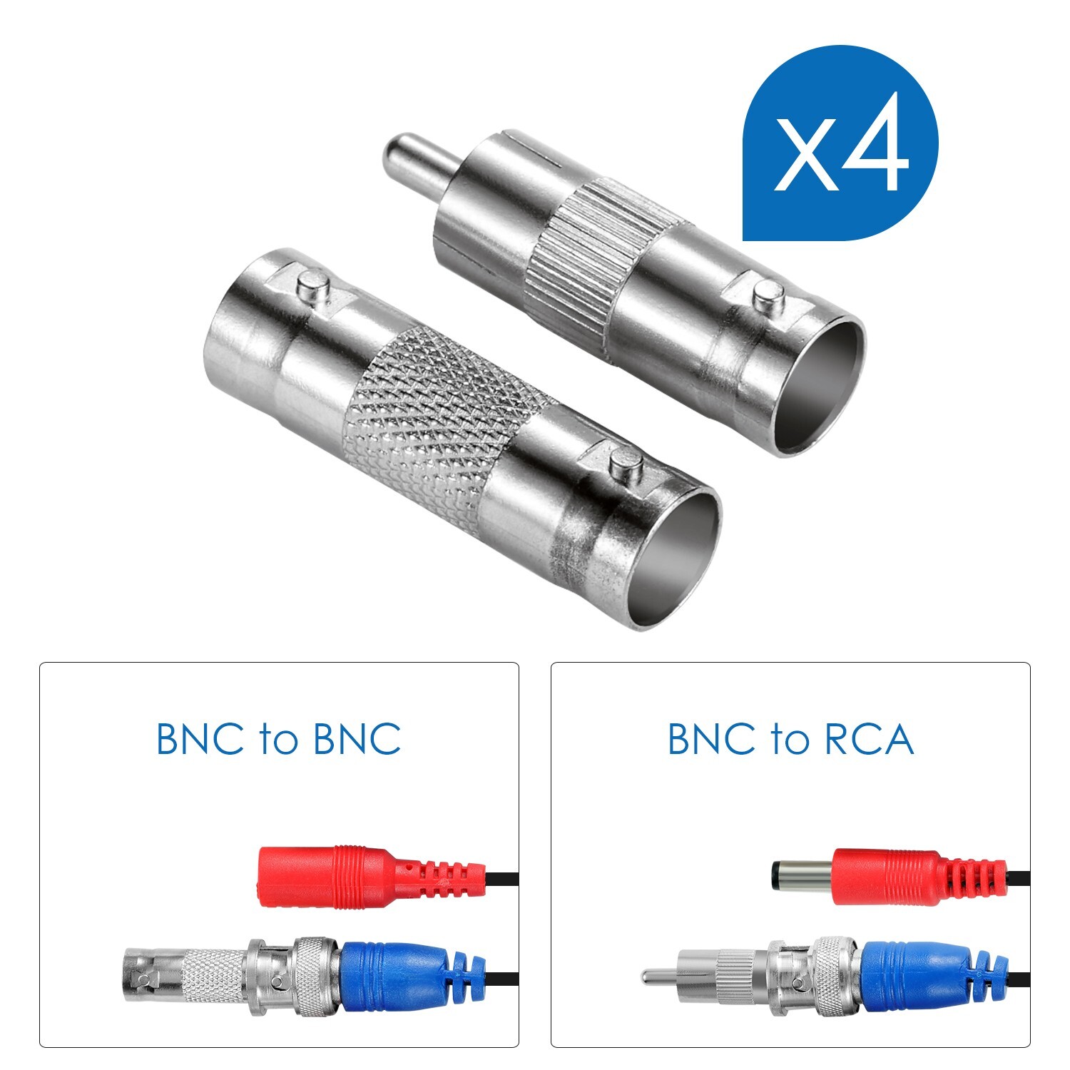 ZOSI 4PCS 100ft All-in-One BNC Video Power Cable for Security Camera DVR System