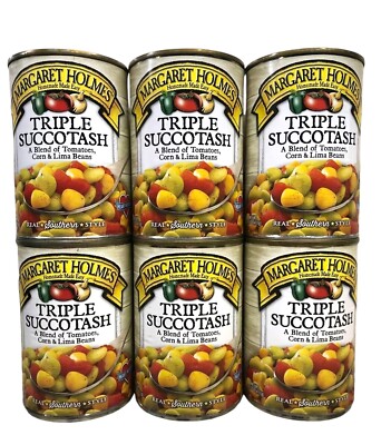 6 CANS Margaret Holmes Triple Succotash corn beans tomatoes 14.5 oz Can