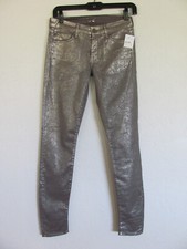 MOTHER Jeans The Looker Disturbing The Peace Gunmetal Metallic Coated-Sze 26-NWT