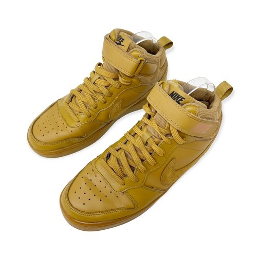 Nike Court Borough Mid 2 GS Wheat High Top Lace Sneakers CD7782-701 Youth Size 6 | eBay
