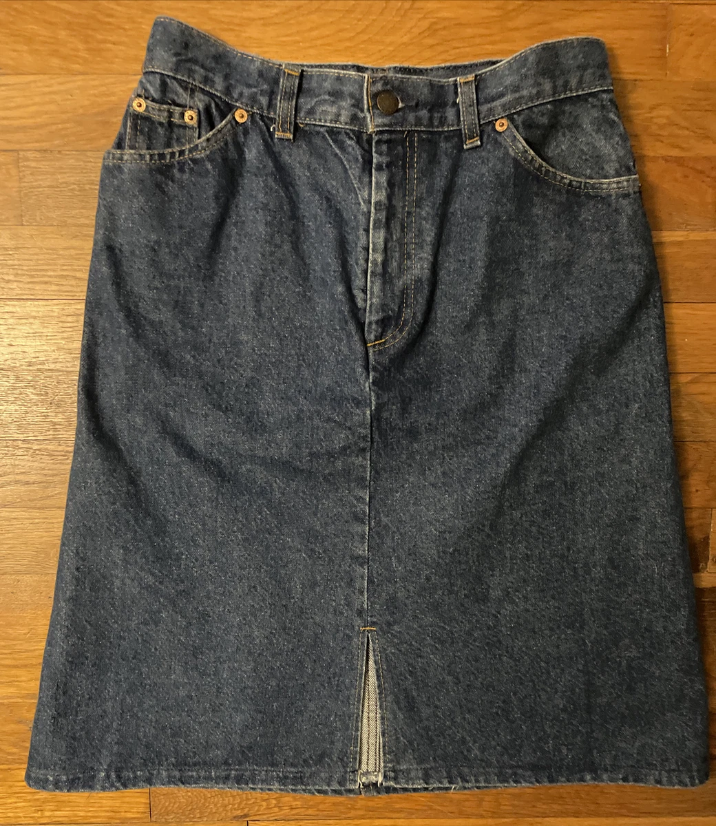 Vintage 70s Levi s Orange Tab High Rise Denim Jean Skirt USA 28