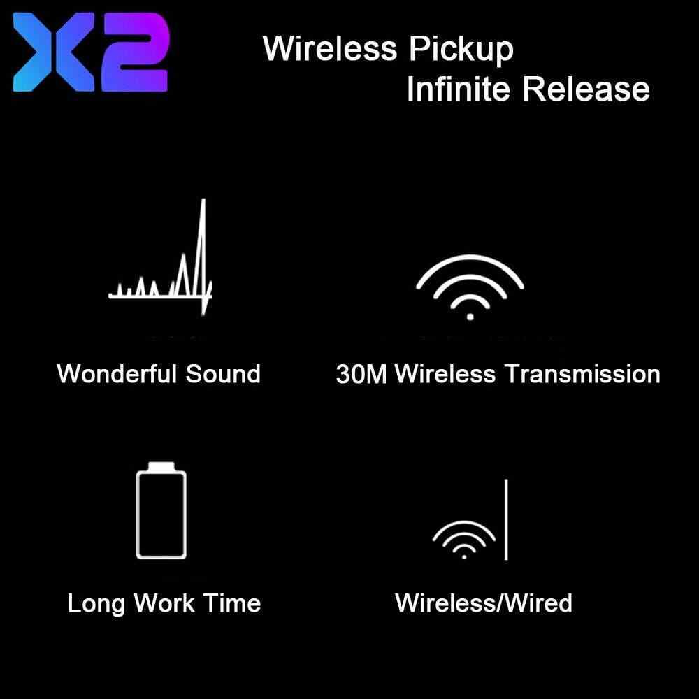 DOUBLE X2 Acoustic Guitar Pickup Wireless Soundhole Rechargeable Guitar