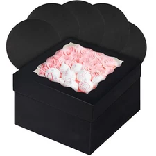 Black 12x12x8 Cake Box 4 Sets Black Cake Box with Window ＆ 4 Sets 12" Black C...
