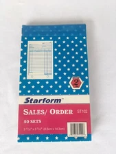 General Purpose Sales Book, 2-Part, Carbonless, 3-11/32" x 5 5/18"  5 Books