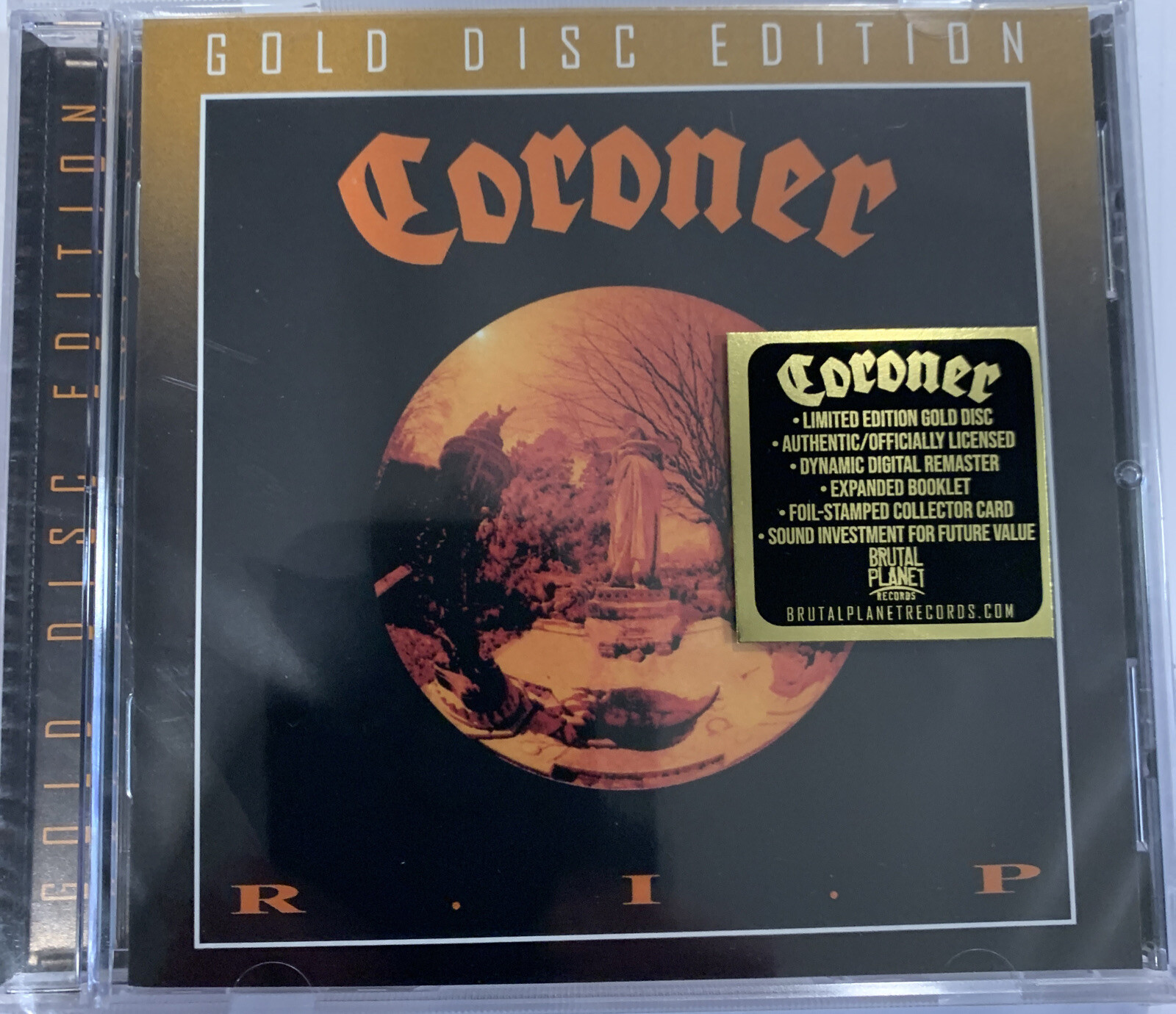 Coroner – R.I.P. CD 2022 Brutal Planet Records – BPCD 1606 [Gold Disc]