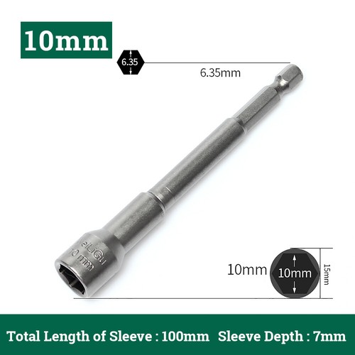 1/4" Shank Drive Long Hex Ball End Point Socket Set Hexagon Allen Key 5-19mm - Picture 22 of 33