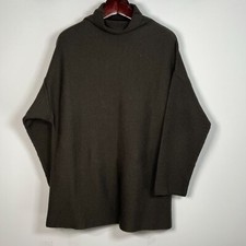 Green Gray Mock Neck Sweater by Jane Daniels Auckland Size 14 Womens Wool Blend