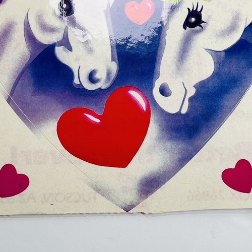 LISA FRANK 1984 JUMBO HEART UNICORN STICKER Vintage Style 321901 Unpeeled - Picture 4 of 5