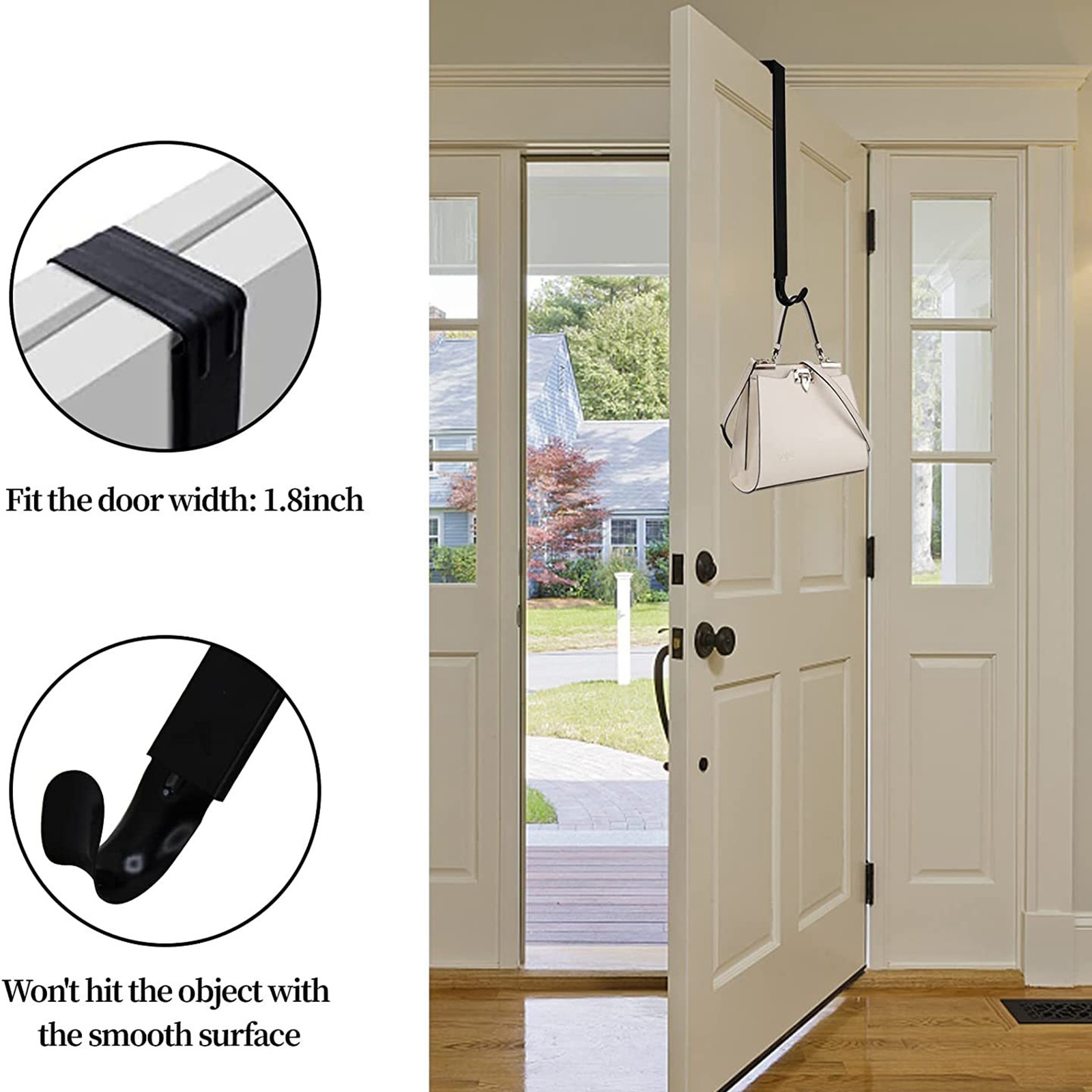 2B (Black)Adjustable Wreath Door Hanger Damage Wreaths Hanging Over The