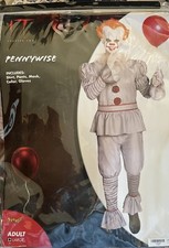 Brand New PENNYWISE full Adult Lg costume WITH MASK from Spirit Halloween