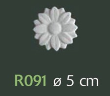 Rosone in gesso bianco per decorazione soffitto diametro 5 cm - R91 - Rosoni
