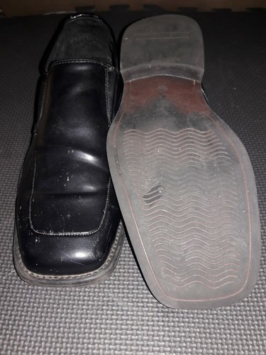 Borelli Broadway Mens US 10.5 M Loafers Black Leather Slip On Shoes Square Toe - 第 7/9 張圖片