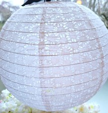 Lochmuster Lampenschirm weiß Lampion Papier Laterne 35cm Lampe Rund Japanlampe