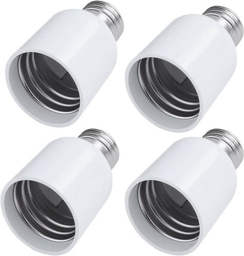 4 Pack Medium Base E26 to E39 Mogul Socket Adapter Standard E26 Screw to E39