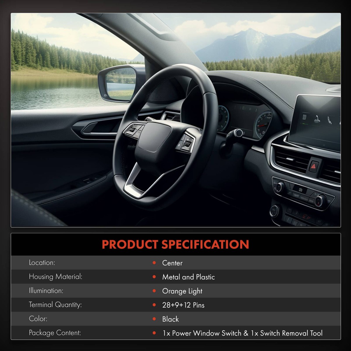 Center Control Console Power Window Switch for Mercedes-Benz W163