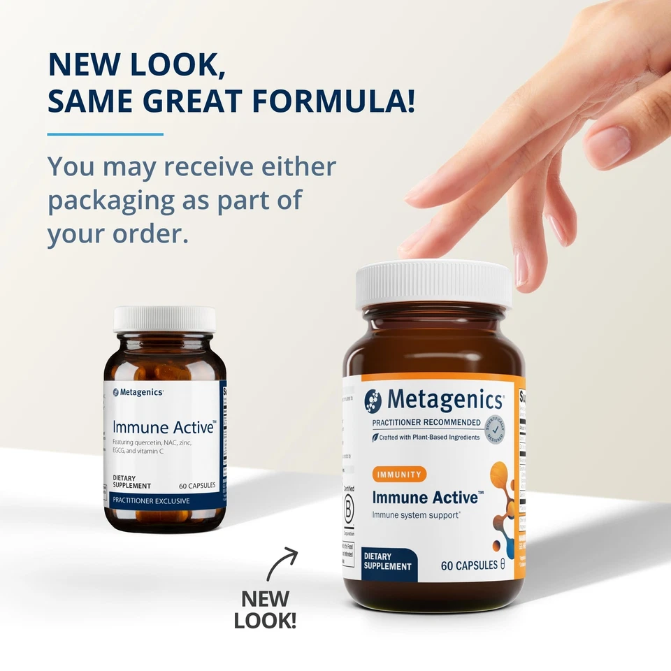 Metagenics Immune Active 60 unidades vitamina C zinc NAC suplemento antioxidante Foto 3 de 4