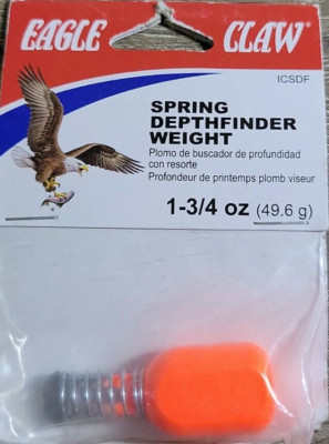 Eagle Claw Spring Depth Finder Weight, 1-3/4 oz. Orange-BRAND NEW-SHIP N 24 HRS
