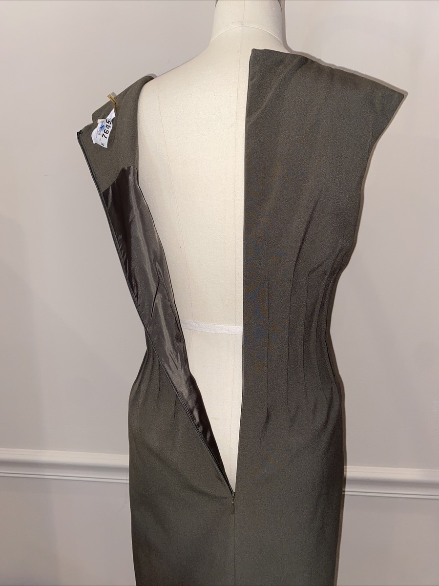 calvin klein army green dress Calvin Klein Green Dress With Back Zipper