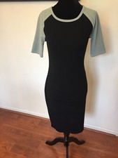 Lularoe Black and Gray Fitted Knit Julia Dress Size XS EUC!
