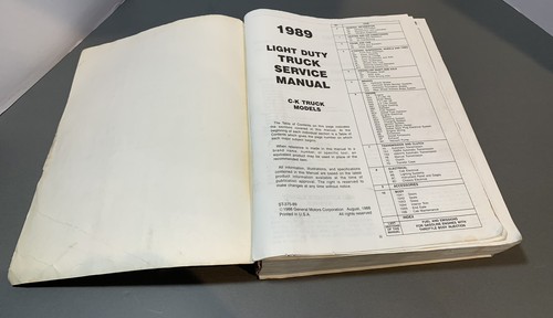 1989 Chevrolet C-K Pickup Truck Service Manual ST-375-89 - Picture 5 of 7