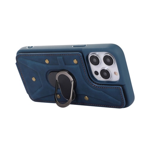 Ring Leather Card Slot Phone Case For iPhone 11 12 13 14 Pro Max XR XS 7 8 SE - 第 26/45 張圖片