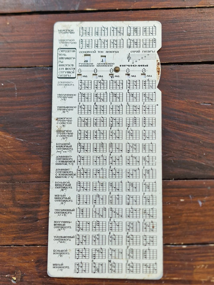 Rara guida diteggiatura accordo sovietico URSS vintage da collezione per chitarra a sei corde - Immagine 2 di 4