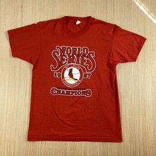 Vintage Screen Stars Shirt Mens Large Red St Louis Cardinals 1987 World Series
