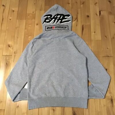 BAPE Motor sport full zip hoodie Gray A Bathing Ape Size L | eBay