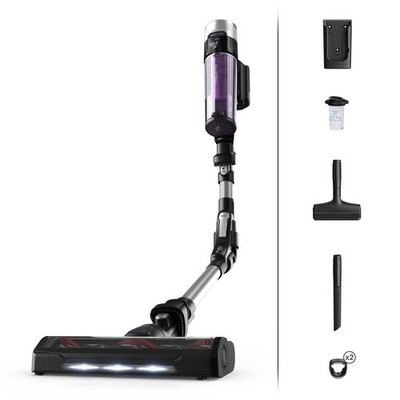 ROWENTA RH2037, 2-in-1-Stabstaubsauger, Beutellos, Schwarz, Violett, 0,4 l, Rech