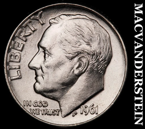 1961-D Silver Roosevelt Dime - Choice Gem Brilliant Uncirculated  Lustrous #i754