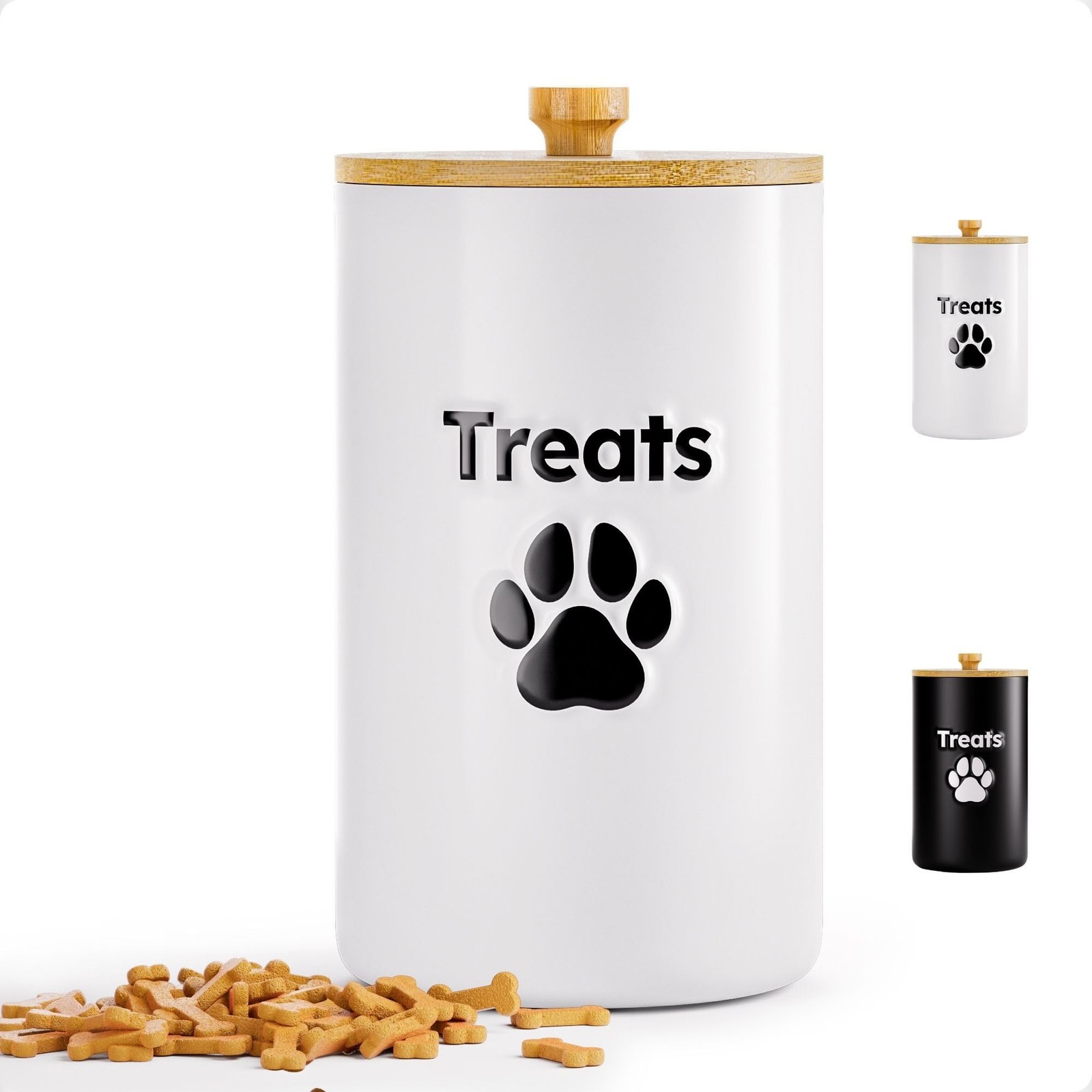 Dog Treat Container Airtight - 5 Inch Wide x 9 Inch Tall Ceramic Dog Treat Ja...