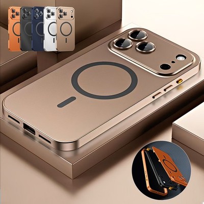 For iPhone 17 16 15 14 13 Pro Max Aluminium Alloy Metal Shockproof MagSafe Case