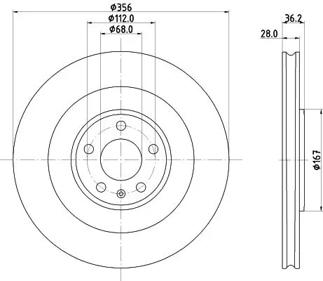 2 Dischi Freno Internamente Ventilati HELLA Per Porsche Macan Ø 68 mm - Immagine 2